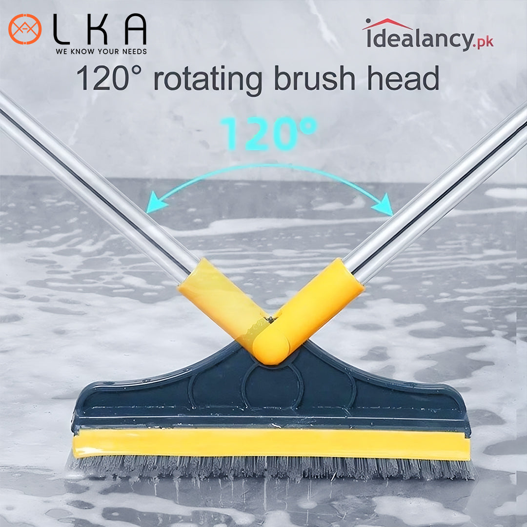 2 In 1 Floor Scrub Brush Rotating With Long Handle