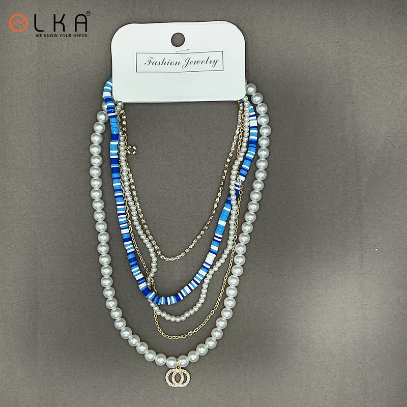 Olkastore Gray & Blue Flower Fairy Jewelry Set