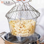 Stainless Steel Foldable Steam Rinse Strain Fry Basket Strainer Net Deep Frying Basket Colander