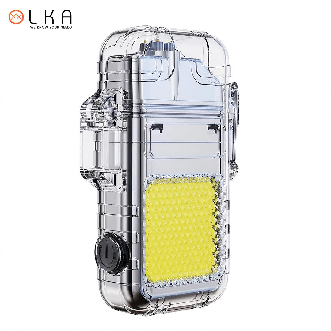 USB Electronic Lighter Transparent Body Double Arc Outdoor Camping Windproof Waterproof Lighter