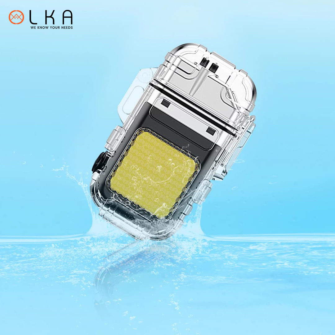 USB Electronic Lighter Transparent Body Double Arc Outdoor Camping Windproof Waterproof Lighter