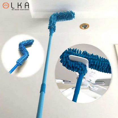 Flexible Micro Fiber Duster With Telescopic Stainless Steel Handle for Fan Cleaning Specially