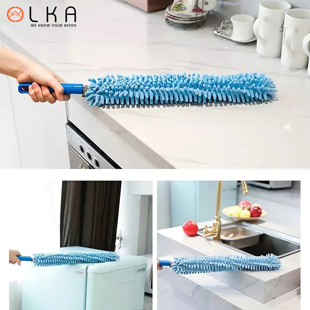 Flexible Micro Fiber Duster With Telescopic Stainless Steel Handle for Fan Cleaning Specially