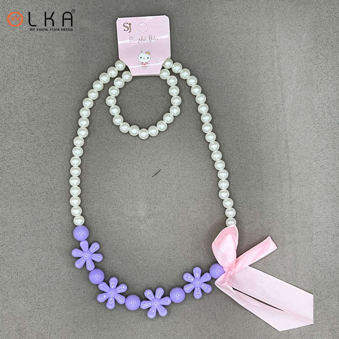 Olkastore Flower Blue & Pink Fairy Jewelry Set