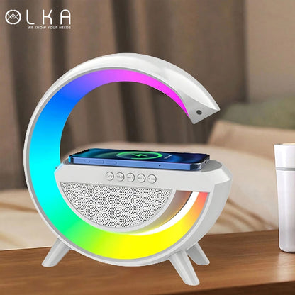 G Shaped LED Light Table Lamp With Wireless Charger