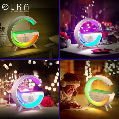 G Shaped LED Light Table Lamp With Wireless Charger