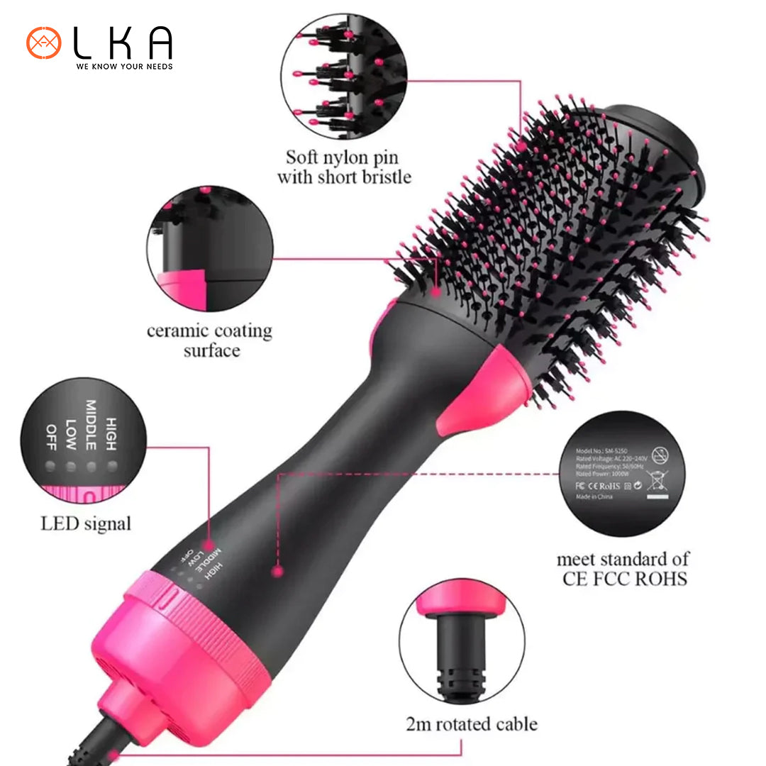 2 In 1 Hair Straightener Comb Multifunctional Volumizer Rotating Hot Hair Brush Hair Curler Hair Straightener Hair Dryer