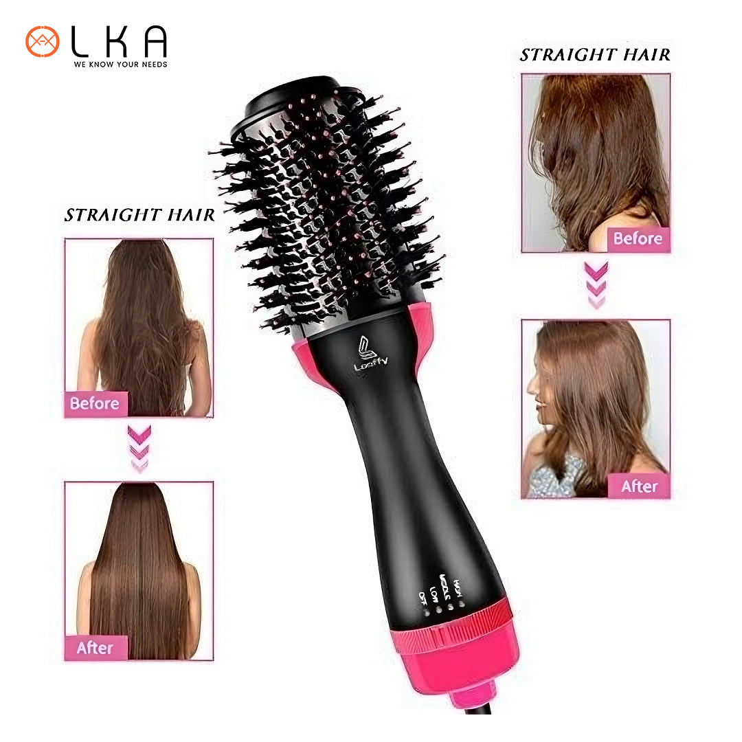 2 In 1 Hair Straightener Comb Multifunctional Volumizer Rotating Hot Hair Brush Hair Curler Hair Straightener Hair Dryer