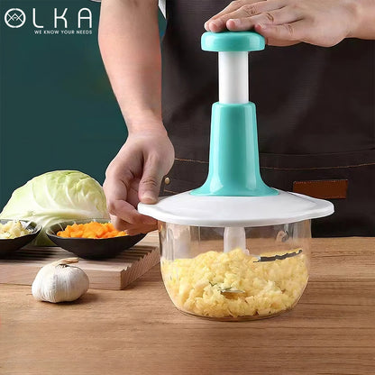 Manual Push Hand-Press Vegetable Multi-Function Chopper