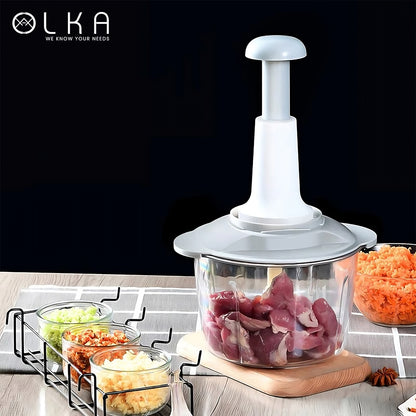 Manual Push Hand-Press Vegetable Multi-Function Chopper