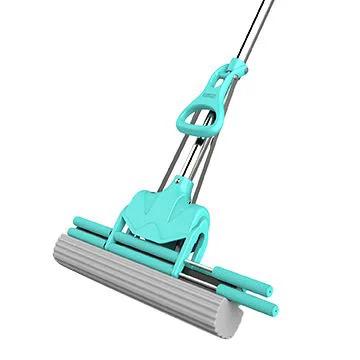 Extendable mop double roller sponge