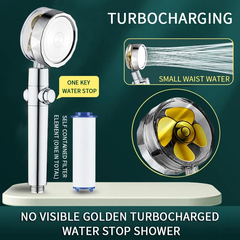 Turbocharged water saving shower