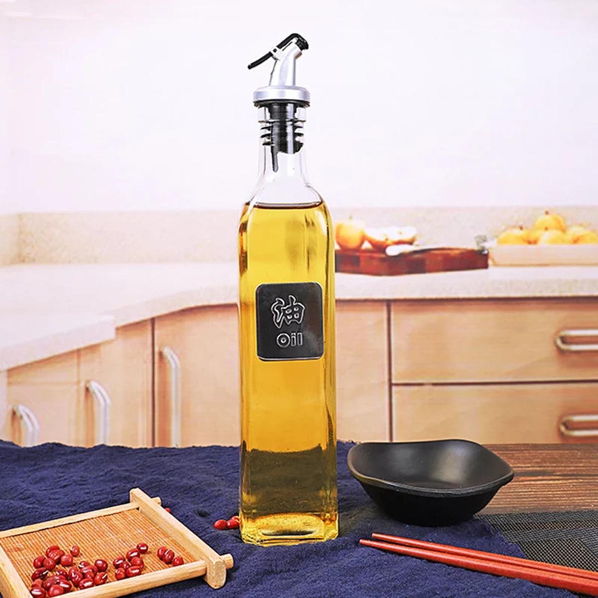 Glass oil bottle pot