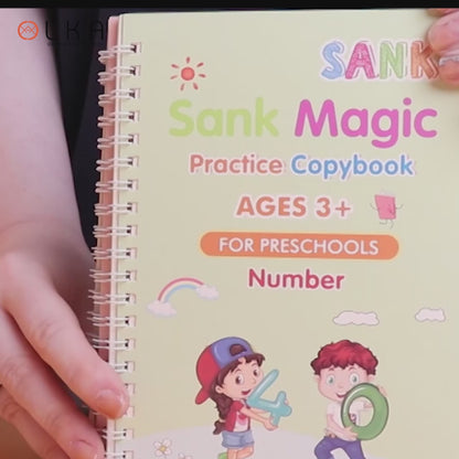 Kids Magic Practice Copybook Cross Border New Full English Calligraphy Learning Letters Numbers Math Drawing 4 Different Books