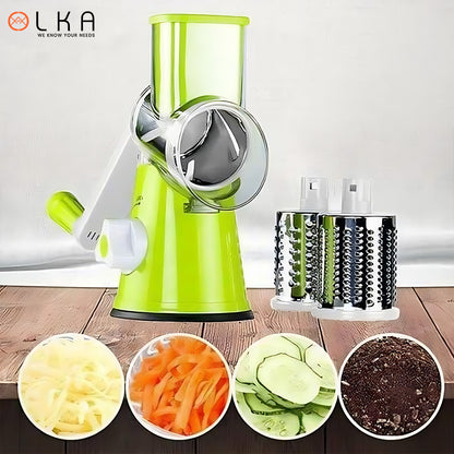 Vegetable Slicer Manual Kitchen Grater Vegetable Chopper 3 in 1 Round Mandolin Cutter Potato Spiralizer Household Gadgets