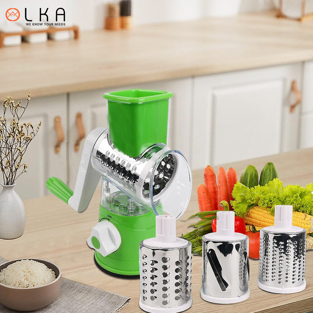 Vegetable Slicer Manual Kitchen Grater Vegetable Chopper 3 in 1 Round Mandolin Cutter Potato Spiralizer Household Gadgets